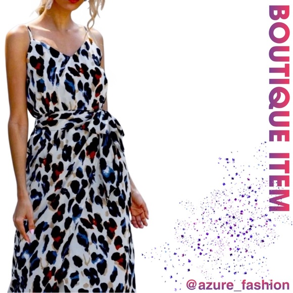 🌟BOUTIQUE Beautiful Animal Print Faux Wrap Cami Dress with Belt! - Picture 4 of 6